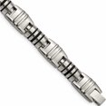 thumbnail image 1 of Stainless Steel Brushed And Polished With Black Enamel 8.25In Bracelet Made In China -Jewelry By Sweet Pea, 1 of 8