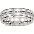 thumbnail image 1 of Stainless Steel Brushed And Polished With Cz 6.5mm Band (Size 7) Made In China sr544-7, 1 of 5