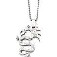 thumbnail image 1 of Stainless Steel Brushed And Polished With Cz Dragon 22In Necklace (22 X 32) Made In China srn422-22, 1 of 5