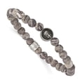 thumbnail image 1 of Stainless Steel Brushed Antiqued Map Stone Buddha Stretch Bracelet, 1 of 3