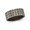 thumbnail image 1 of Gem & Harmony Stainless Steel Brushed Antiqued Textured Ring for Men, 1 of 5