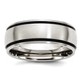 thumbnail image 1 of Stainless Steel Brushed Black Accent 8mm Satin Band Ring Size 12.5 Ring for Women and Men, 1 of 2