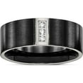 thumbnail image 1 of Stainless Steel Brushed Black Ip-Plated With Cz 8mm Flat (Size 12) Made In China sr518-12, 1 of 5
