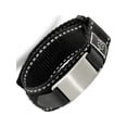 thumbnail image 1 of Stainless Steel Brushed Black Nylon With Adj. Velcro Close Medical Bracelet Made In China srb2186, 1 of 2