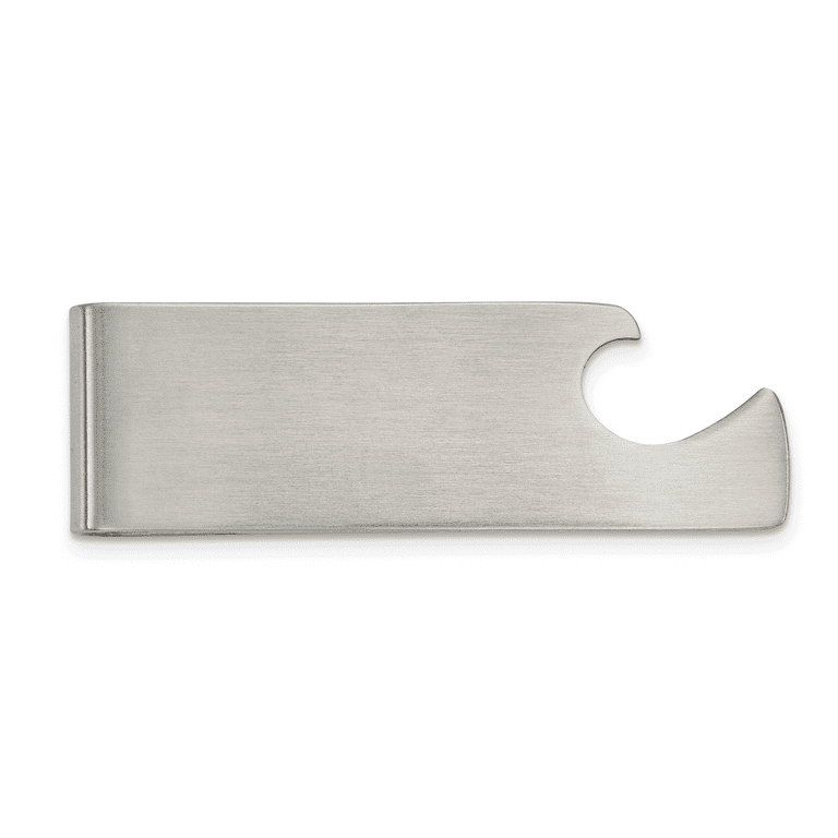 Stainless Steel Brushed Finish Bottle Opener Money Clip Stainless Steel Brushed Finish Bottle Opener Money Clip