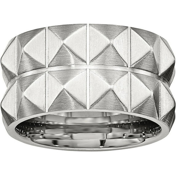 Stainless Steel Brushed Grooved 12.00mm Band