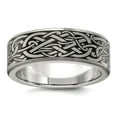 thumbnail image 1 of Stainless Steel Brushed Laser Design 8mm Band Size 10.5 Ring for Women and Men - 9.9 Grams, 1 of 2