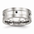 thumbnail image 1 of Stainless Steel Brushed/Polished Black CZ Ring Size: 13; for Adults and Teens; for Women and Men, 1 of 7