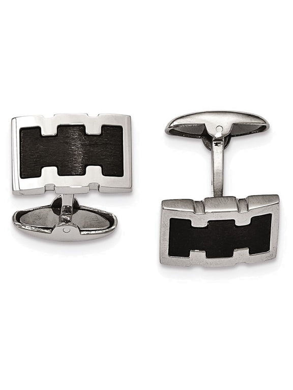 Stainless Steel Brushed/Polished Black IP Plated Cuff Links
