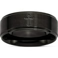 thumbnail image 1 of Stainless Steel Brushed/Polished Black Ip-Plated Cross 8mm Band (Size 7) Made In China sr335-7, 1 of 5