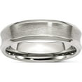 thumbnail image 1 of Stainless Steel Brushed/Polished Concave 6mm Beveled Edge Band (Size 8.5) Made In China sr89-8.5, 1 of 4