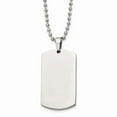 thumbnail image 1 of Stainless Steel Brushed & Polished Round Edge 4mm Dog Tag 24in Necklace; 24 inch; for Adults and Teens; for Women and Men, 1 of 1