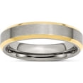 thumbnail image 1 of Stainless Steel Brushed/Polished Yellow Ip-Plated 5mm Beveled Edge Band (Size 10) Made In China sr145-10, 1 of 5