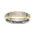 thumbnail image 1 of Stainless Steel Brushed/Polished Yellow Ip-Plated 5mm Beveled Edge Band (Size 9) Made In China sr145-9, 1 of 6