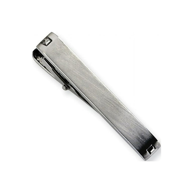 7mm Stainless Steel Brushed Finish Engravable Tie Bar Clip 7mm Stainless Steel Brushed Finish Engravable Tie Bar Clip