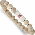 thumbnail image 1 of Stainless Steel Brushed With Enamel Medical Id Camphor Wood Bracelet Made In China -Jewelry By Sweet Pea, 1 of 6
