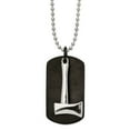 thumbnail image 1 of Stainless Steel Brushed and Polished Black IP-plated Axe Dog Tag Necklace; 24 inch; for Adults and Teens; for Women and Men, 1 of 2