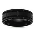 thumbnail image 1 of Stainless Steel Brushed and Polished Black Ip Plated 8mm Band Size 10 Ring for Women and Men, 1 of 2