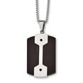 thumbnail image 1 of Stainless Steel Brushed and Polished Black Ip-plated Necklace - 22 Inch - Measures 29.82mm Wide, 1 of 2