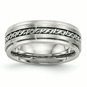 JEWELRYPOT Stainless Steel Brushed and Polished Braided 7.00mm Band