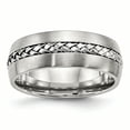 thumbnail image 1 of Stainless Steel Brushed and Polished Braided 8.00mm Band, 1 of 7