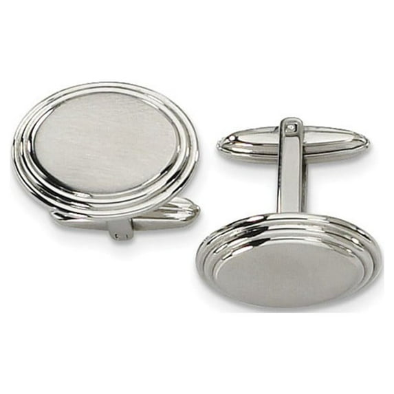 Stainless Steel Brushed and Polished Cuff Links