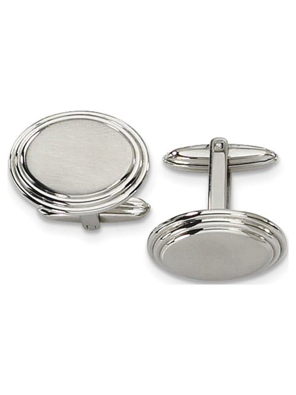 Stainless Steel Brushed and Polished Cuff Links