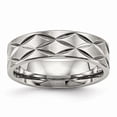 thumbnail image 1 of Stainless Steel Brushed and Polished Diamond-cut 6.50mm Band Size: 9; for Adults and Teens; for Women and Men, 1 of 6