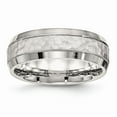 thumbnail image 1 of Stainless Steel Brushed and Polished Hammered 7.50mm Band Size: 8; for Adults and Teens; for Women and Men, 1 of 6