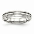 thumbnail image 1 of Stainless Steel Brushed and Polished Ridged 5.00mm Band Size: 10; for Adults and Teens; for Women and Men, 1 of 6