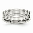 thumbnail image 1 of Stainless Steel Brushed and Polished Ridged 6.00mm Band Size: 12; for Adults and Teens; for Women and Men, 1 of 6