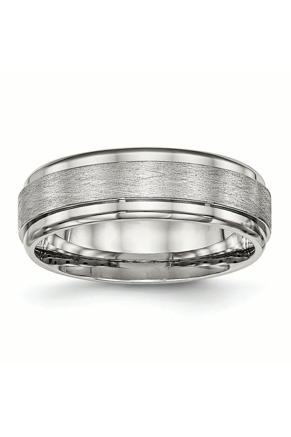Stainless Steel Brushed and Polished Ridged Edge Ring