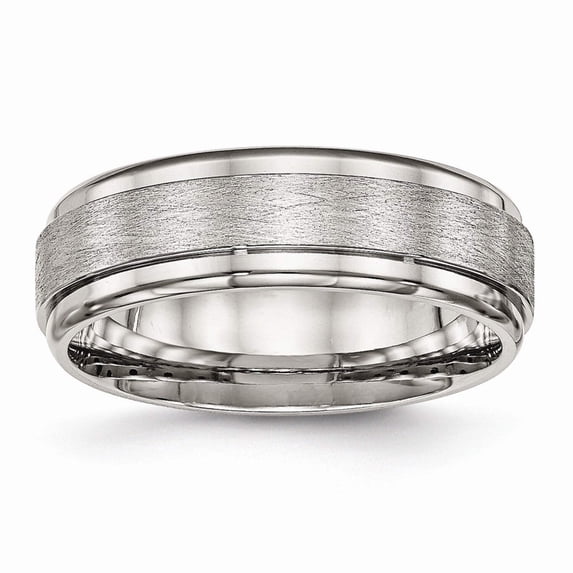 Stainless Steel Brushed and Polished Ridged Edge Ring