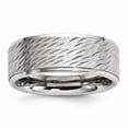 thumbnail image 1 of Stainless Steel Brushed and Polished Textured Band Ring - Size 11 - Measures 7mm Wide, 1 of 2