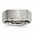 thumbnail image 1 of Stainless Steel Brushed and Polished Textured Band Size: 9; for Adults and Teens; for Women and Men, 1 of 6