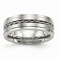thumbnail image 1 of Stainless Steel Brushed and Polished Twisted 7.00mm Band Size: 8; for Adults and Teens; for Women and Men, 1 of 6