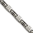 thumbnail image 1 of Stainless Steel Brushed and Polished with Black Enamel 8.25in Chain ; for Adults and Teens; for Women and Men, 1 of 5