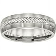 thumbnail image 1 of Stainless Steel Brushed w/Silver D/C Inlay Ring, 1 of 7