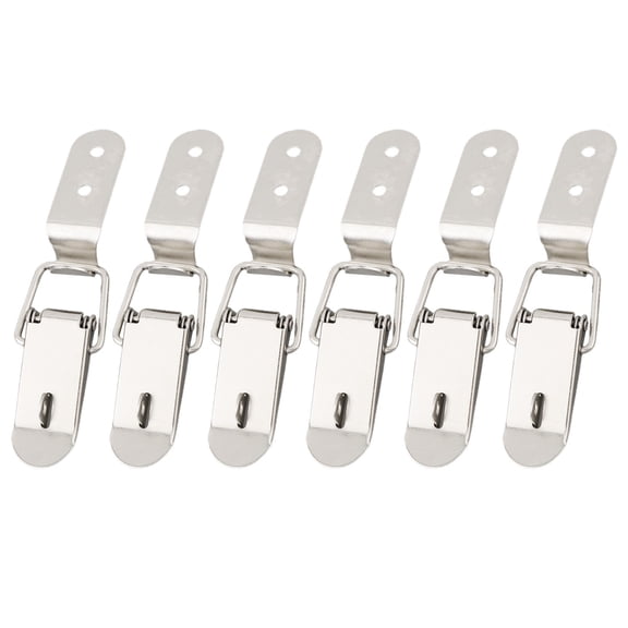 Stainless Steel Buckle Hook Padlock Set of 6 for Secure Locking of Wooden Boxes Cabinet Doors and Luggage with Duck Mouth Design