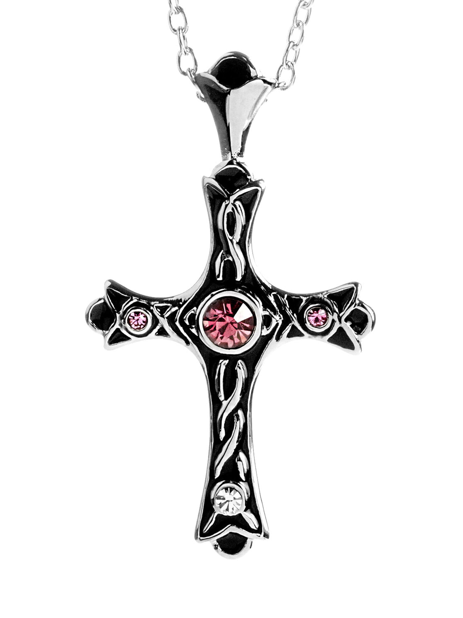Creative Long Cross Necklace Black Crystal Rosary Necklace Gifts Boyfriend  | Fruugo TR