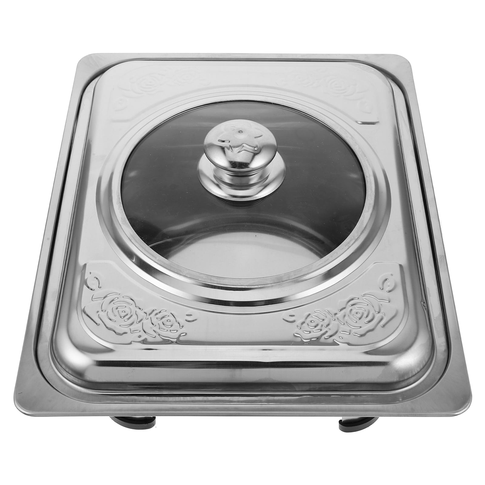 COD & FreeShipping]5 Set Buffet Food Tray Stainless Steel - 5L Per Tray | Dengan Penutup & Kaki