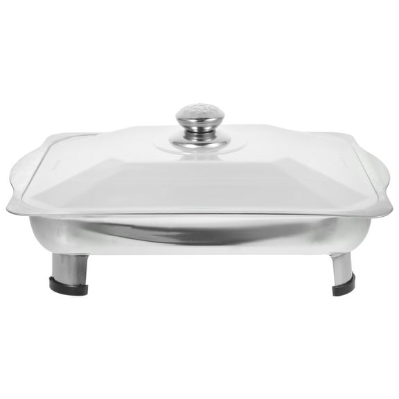 CIMAXIC Stainless Steel Buffet Food Holder Tray with Comfortable Edge for Kitchen and Event Use