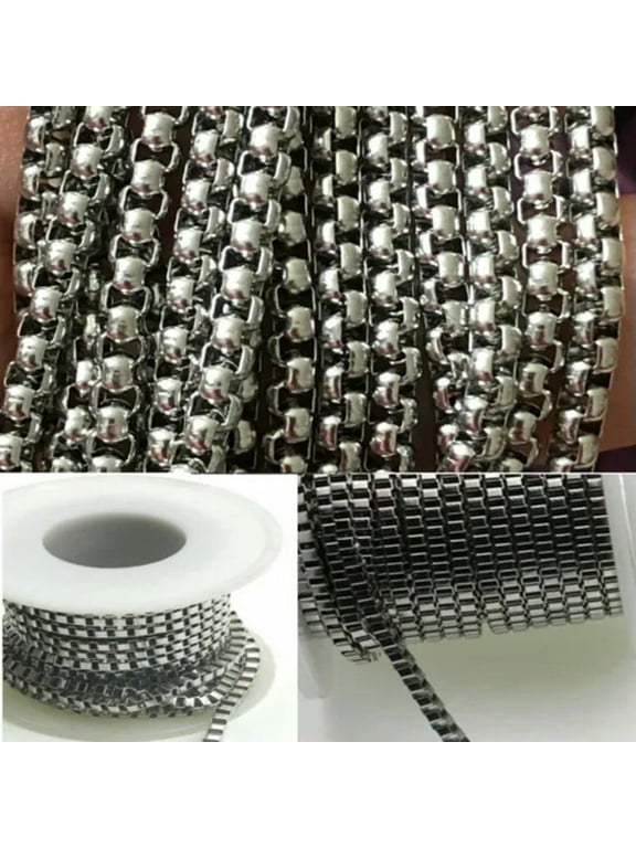 Stainless Steel Bulk Necklace Chain Wholesale Silver Box Making Lot Diy Hotsale