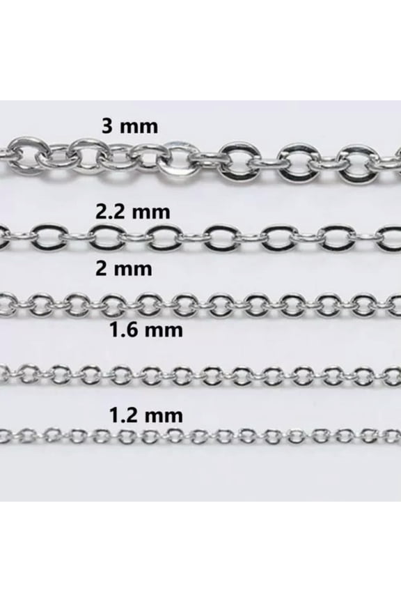 Stainless Steel Bulk Necklace Chain Wholesale Silver Link Lot Diy Hotsale 5M