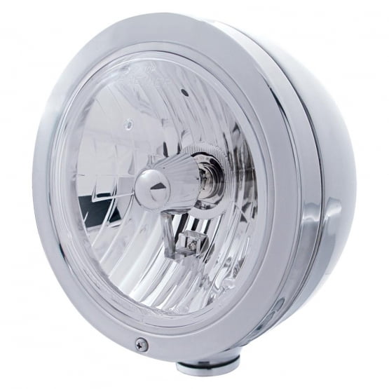 Stainless Steel "Bullet" Classic Headlight Crystal H4 Bulb