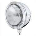 thumbnail image 1 of Stainless Steel Bullet Embossed Stripe Headlight H6024 & Dual Mode LED Signal - Clear Lens, 1 of 1