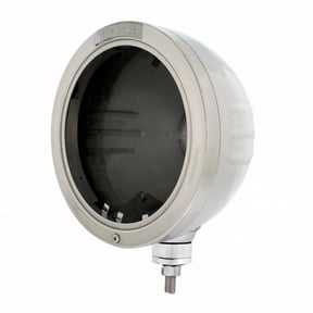 Stainless Steel Bullet Embossed Stripe Headlight No Bulb With LED Signal - Clear Lens