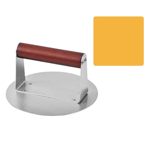 Stainless Steel Burger Press Burger Smasher Bacon Press Meat Press for Griddle Flat Top Grill Smooth Bottom 6In Silvery