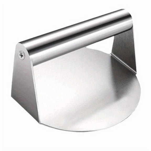 Stainless Steel Burger Press Heavy-Duty Smash Burger Tool with Heat-Resistant Handle, Flat Grill Press for Griddle, BBQ, and Cast Iron Skillets