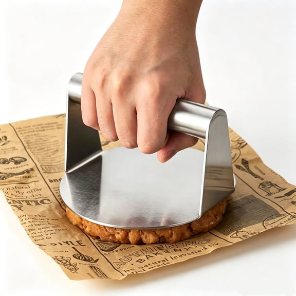 Stainless Steel Burger Press,6.2 inch Non-Stick Smooth Hamburger Press for Flat Top Griddle Grill Cooking